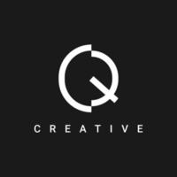 diseño de logotipo de símbolo de icono de letra q, diseño de vector de logotipo de tipo de línea minimalista y creativo