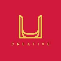 U Letter Icon Symbol Logo Design, Minimalist and Creative Line Type Logo Vector Design