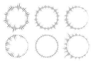 círculo de ondas de audio. ecualizador de sonido de música circular. símbolo de volumen de voz y radio radial abstracto. ilustración vectorial