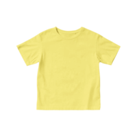 maqueta de camiseta amarilla para niños manga corta fondo transparente png