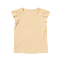 modèle de t-shirt vierge en coton naturel pour filles vue de face sur fond transparent