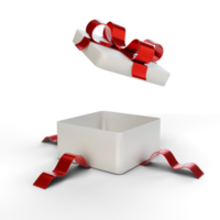 Rendu 3D d'une boîte-cadeau surprise ouverte png