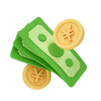 Finanzen und Geld 3D-Darstellung. 3D-Rendering png