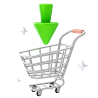 E-Commerce-Shopping und Marketing 3D-Illustrationen. 3D-Rendering png