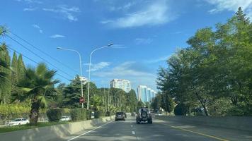 Sochi, Russia - July 28, 2022  Landscape road in the Adler district of the city photo