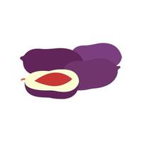 Plum flat icon vector image with a design illustration