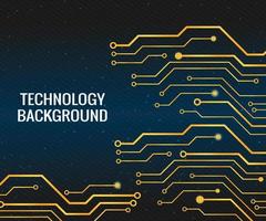 circuit board technology design with gold concept. media electronics background. illustration element vector