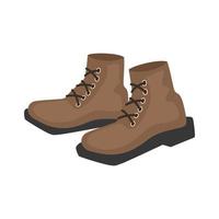 Brown boot icon in flat style on white background vector