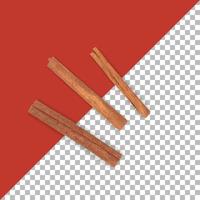 Isolated cinnamon sticks on transparent background. photo