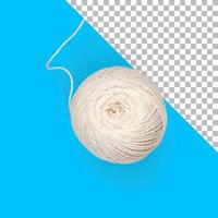 Top up view white sewing thread isolated photo