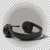 Standard headset with microphone end in front isolated photo