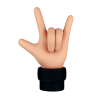 ilustração 3d do gesto de mão. renderização em 3D png