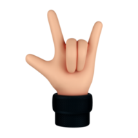 Hand Gesture 3D Illustration. 3D rendering png