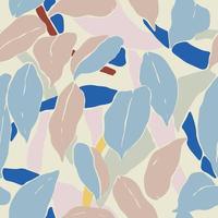 Vector leaf with shapes layers illustration seamless repeat pattern