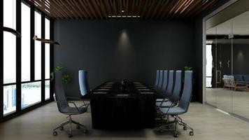 3D render modern meeting room mockup - office interior design photo