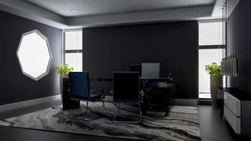 3D Render office design - manager room interior wall mockup photo