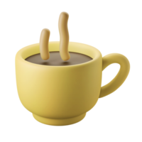 tazza di caldo caffè bevanda 3d icona illustrazione