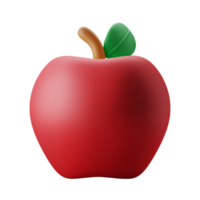red apple autumn season fruit 3d illustration icon png