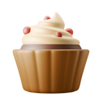 muffin cupcake autumn party dessert 3d icon illustration png