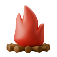 bonfire outdoor camping activity 3d illustration icon png