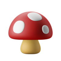 autumn mushroom fungi plant 3d icon illustration png