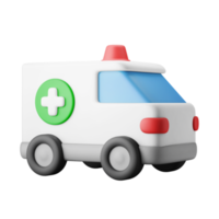 cute medical hospital ambulance 3d icon illustration png