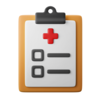 medical checkup report clipboard document 3d icon illustration png