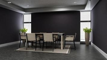 3D render modern meeting room mockup - office interior design photo