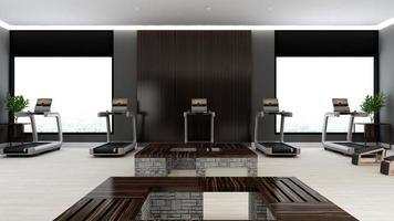 Modern gym interior design - modern minimalist concept in 3d render photo