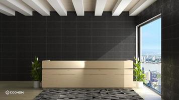 3D Render Reception Room - modern minimalist interior design concept