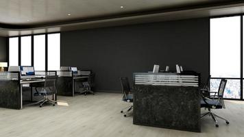 3D Render Office Workspace Modern Minimalist mockup photo