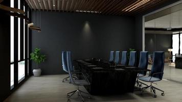 3D render modern meeting room mockup - office interior design photo