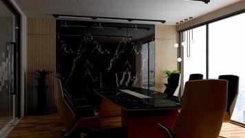 3D render modern meeting room mockup - office interior design photo