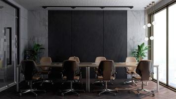 3D render modern meeting room mockup - office interior design photo