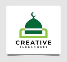 inspiración de diseño de plantilla de logotipo de mezquita islámica moderna vector