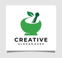 inspiración de diseño de plantilla de logotipo de farmacia de hierbas naturales vector