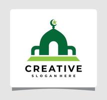 inspiración de diseño de plantilla de logotipo de mezquita islámica moderna vector