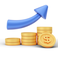 Finance And Money 3D Illustration. 3D rendering png