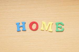 home in foam rubber letters photo