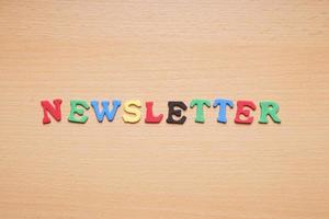 newsletter in foam rubber letters photo