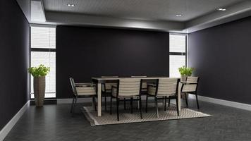 3d render maqueta de sala de reuniones moderna - diseño de interiores de oficina foto