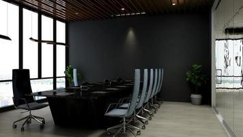 3D render modern meeting room mockup - office interior design photo