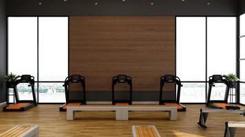 Modern gym interior design - modern minimalist concept in 3d render
