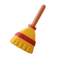 sweeper broom cleaning tool 3d icon illustration png