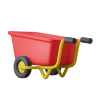 jardinage, roue, chariot, chariot, 3d, illustration, icône png