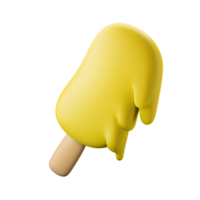 melting ice pop cream 3d icon illustration png