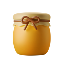 garrafa de recipiente de geléia de mel natural ilustração de ícone 3d png