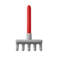 ilustração de ícone 3d de tema de ferramenta de outono de ancinho ao ar livre png