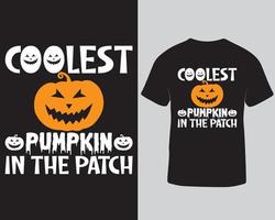 Coolest pumpkin in the patch vector t-shirt design. Thanksgiving t-shirt design template pro download