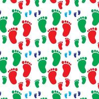 Footprints repeating pattern.Colorful footsteps. Using for printing fabric, background, banner. vector